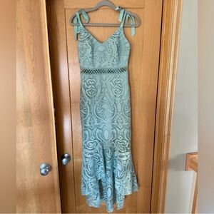 Lulus Lace Midi Dress in Soft/Mint Blue - Small